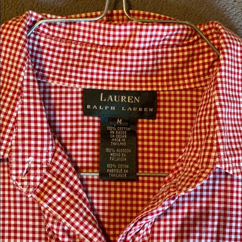 Lauren Ralph Lauren size medium red/white check - Picture 2 of 3